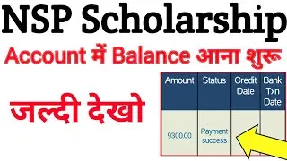 Nsp Scholarship Payment kab aayega | Nsp Payment 2021 | NSP Scholarship Payment Status Check kaise