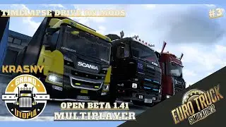 ETS 2 Timelapse Convoy Frends (multiplayer) Scania 143M and Tandem S i P Maps Grand Utopia Drive #3