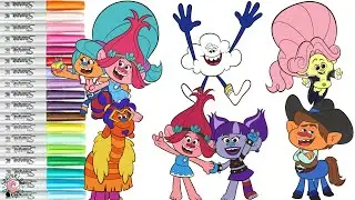 Trolls : Trollstopia Coloring Book Compilation Poppy Holly Darlin Val Thundershock Gust Tumbleweed