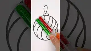 😻🎄 Beautiful Christmas Ball Ornaments🎅 Easy Glitter Art Ideas #glitter #christmas #kids #coloring