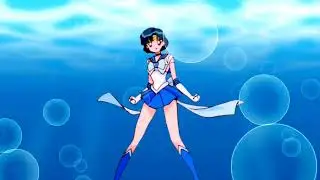 Super Sailor Mercury floating