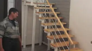 Лестница металлическая в дом на второй этаж