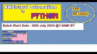 Demo  of AWS cloud Automation by Python || boto3 module || 29 June   2024 || by Nagarjuna vadlakonda