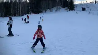 Skiing in Finland | first attempt of downhill skiing by kids | life in Finland Marathi vlog | winter