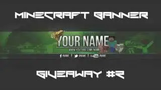 free minecraft youtube banner giveaway #2 PSD