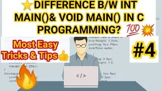 Difference Between Int Main and Void Main In C Programming | Bca Studies