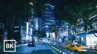 Relaxing Night Drive in Shinjuku, Tokyo / 8K 60fps HDR / Chill Lofi Beats