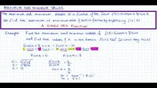 Maximum and Minimum Values