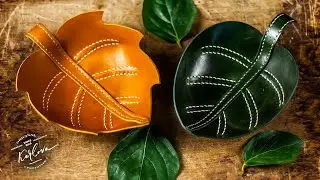 Make Beautiful Leather Leaf Trays - Leatherwork Pattern by @KarlovaDesign