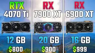 RTX 4070 Ti против RX 7900 XT против  RX 6900 XT  Тест в 7 играх.