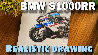 realistic bike drawing BMW S1000RR #drawing