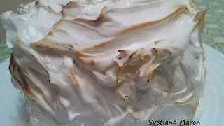 Chocolate cake with meringue