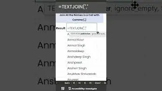 TextJOIN formula In Excel