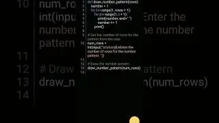 number pattern python Program #python #programming #coding