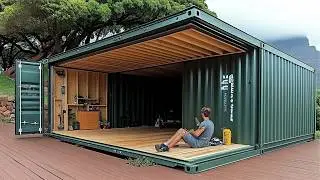 Man Builds Amazing DIY Container Home with Foldable Terrace | Low-Cost Housing 