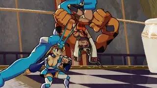 Cerebella shows the Pantsu and slaps da bewbs XD!-Skull Girls Upskirts and Booba