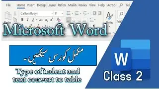Type of indent in ms word || how to convert text to table || MS word full course