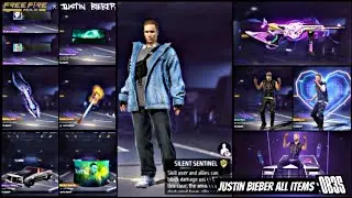 Free Fire X Justin Bieber #OB35 | All Items Review | Free Fire MAX