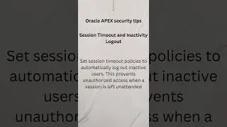 Oracle APEX Security Tips