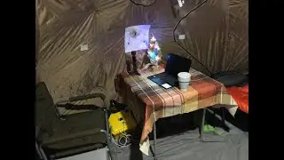 ПАЛАТКА ОФИС печь для палатки. ЖИВУ В ЛЕСУ в -25 (Обзор внутри)