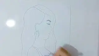 Yan Profil Güzel Kadın Çizimi