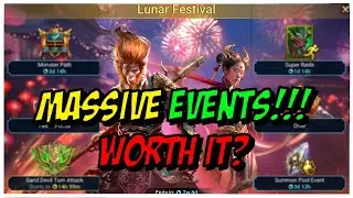 SO MUCH TO DO!?! Prism & Lunar Event! Monster Path? | Raid: Shadow Legends