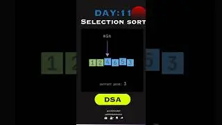 SELECTION SORT ANIMATION VIDEO 👨‍💻👩‍💻| #dsa #animation #computerscience