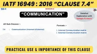 IATF 16949 2016 Clause 7.4 I Communication I IATF 16949 2016 Clause 7 I Support