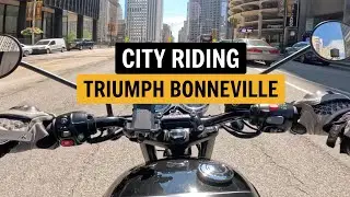 Riding in Chicago on a British motorcycle