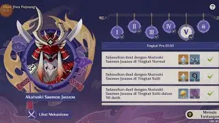Genshin Impact : Event Jiwa Pejuang : Duel Jiwa Pejuang V : Akatsuki Saemon Juuzou