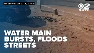 Water main bursts in Washington City, flooding surrounding streets