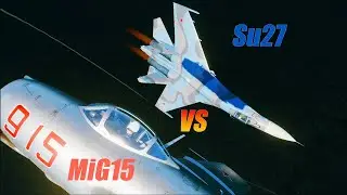 Russian Mikoyan Gurevich MiG-15 bis vs Sukhoi Su-27 Flanker #MiG15 #Su27 #DCS