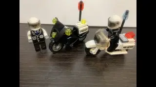 Полицейские мотоциклы из конструктора, сборка мото из коробки. Аналог Lego