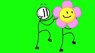 Flower and henry stickman dancing green screen