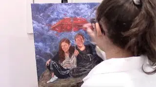 I Painted My Boyfriend and Myself in a Surreal Way (Speed Painting)