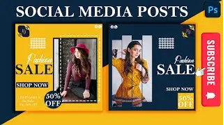 Social Media Posts Design | Fashion Sale | Adobe Photoshop | Step by Step | Tutorial 