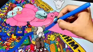 I Created Elmo X Kaws doodle ended with colorful result!