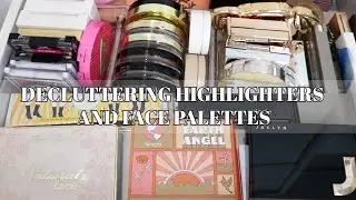 Decluttering Highlighters And Face Palettes 2021 | Makeup Declutter