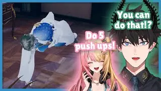 Kotoka asks Ike to do push-ups but he flexes with one-hand push-ups