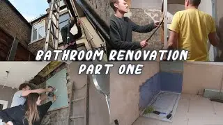 BATHROOM RENOVATION PART ONE | prepping the bathroom, first fix and levelling the floor