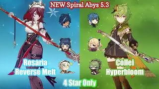 C6 Rosaria Reverse Melt & C6 Collei Hyperbloom | NEW 5.3 Spiral abyss - Floor 12 9 Stars