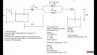 Ejercicio 2 de Mecánica De Los Fluidos - Altura Tanque - Dimensionar Cañería - Potencia Bomba - ANPA
