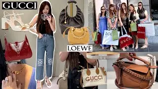 SHOPPING AT GUCCI & LOEWE WITH MY BESTIES | Luxury Shopping Vlog 2024