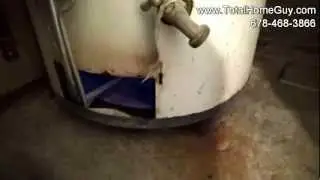flame rollout on a water heater- Atlanta Home Inspector
