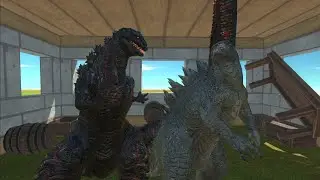 [Animal Revolt battle Simulator] Godzilla 14 Fights Shin Godzilla indoors for some reason