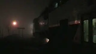Amtrak 505 With Amtrak 711 & Fog At Corcoran, CA, 01/31/09