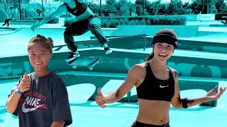 Ginwoo Taught Her Kickflip Front Boards!