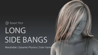 CC3/CC4-iClone7/iClone8 - Long Side Bangs Hair