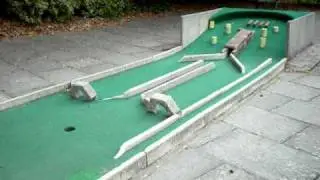 Crazy Golf at Poole Park - Hole 9 Pinball - hole in one