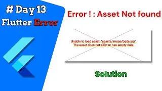 Asset not found error in flutter || Solution || day 13/100 of solving 